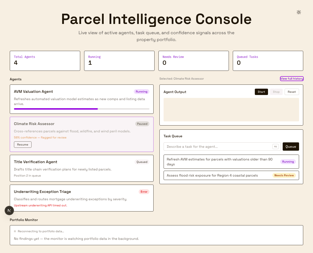 Agent Status Console: Designing Trust Into AI Output