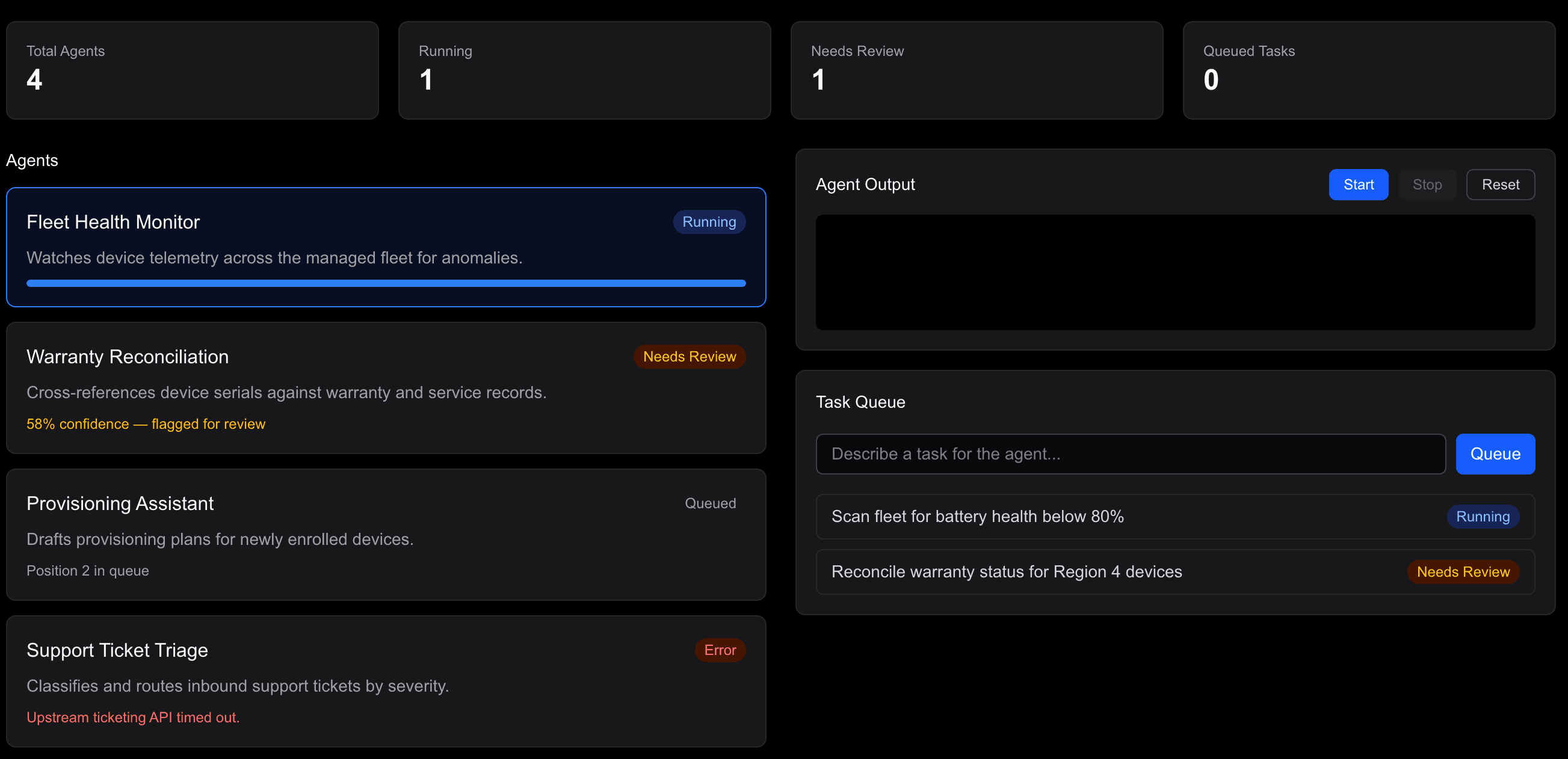 Agent Status Console: Designing Trust Into AI Output